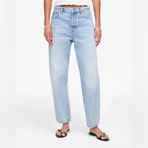 Madewell Pieced Barrel Leg Jean Foster Wash Light Denim Size 24 $148 NV383